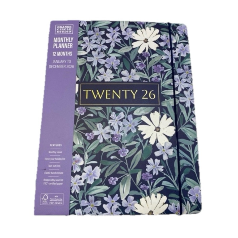 2026 Monthly Planner 12 month Planner Orange Circle Studio Purple Lavender